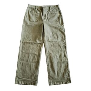 Madewell Emmett Wide Leg High Rise Olive Green Pants Size 32